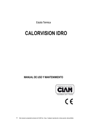 Clam CALORVISION IDRO Manual De Uso Y Mantenimiento