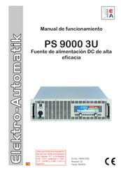 Elektro-Automatik PS 9000 3U Manual De Funcionamiento