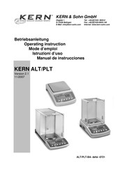 KERN and SOHN PLT Manual De Instrucciones