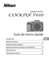 Nikon COOLPIX P610 Guia De Inicio Rapido