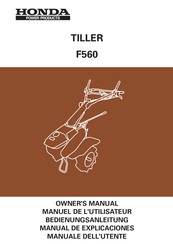 Honda TILLER F560 Manual De Explicaciones