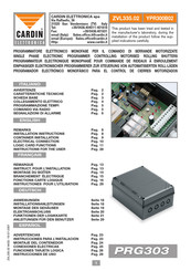 Cardin Elettronica PRG303 Instrucciones De Uso