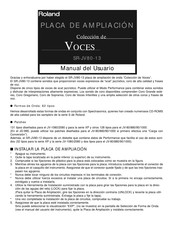 Roland VOCES SR-JV80-13 Manual Del Usuario