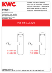 KWC ONO touch light 12.151.452.000 Instrucciones De Montaje