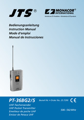 JTS PT-36BG2 Manual De Instrucciones