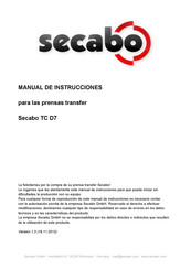 Secabo TC D7 Manual De Instrucciones