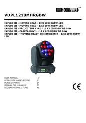 Velleman HQ-Power EXPLIO III - CABEZA MÓVIL - 12 X LED RGBW DE 10W Manual Del Usuario