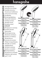 Hansgrohe Croma Select E 1jet 26815400 Instrucciones De Montaje