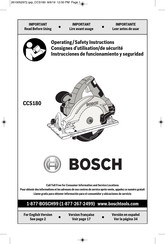 Bosch CCS180 Instrucciones De Funcionamiento Y Seguridad