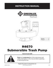 Textron GREENLEE UTILITY H4670 Manual De Instrucciones