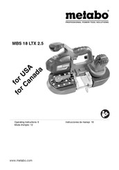 Metabo MBS 18 LTX 2.5 Instrucciones De Manejo