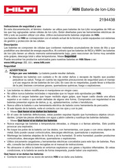 Hilti 2194438 Indicaciones De Seguridad