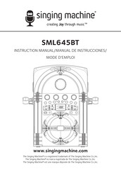 Singing Machine SML645BT Manual De Instrucciones