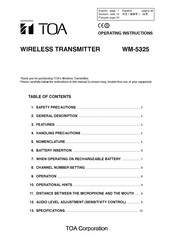 Toa WM-5325 Manual De Instrucciones