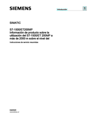 Siemens SIMATIC S7-1500 Instrucciones De Servicio