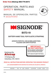 Signode BXT2-19 Manual De Operación, Partes Y Seguridad