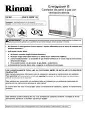 Rinnai Energysaver EX38C Serie Instrucciones Para Instalación, Operación Y Mantenimiento