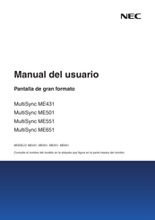 NEC MultiSync ME501 Manual Del Usuario