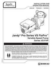 Zodiac Jandy Pro VS FloPro Serie Manual Del Usuario