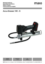 Mato Accu-Greaser 18V-S Instrucciones De Empleo