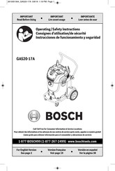 Bosch GAS20-17A Instrucciones De Funcionamiento