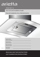 ELICA Arietta DKI001MX 36 Guía De Instalación Y Del Usuario