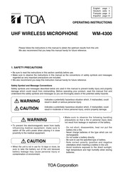 Toa WM-4300 Instrucciones De Operación