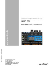 janitza UMG 801 Manual Del Usuario Y Datos Técnicos