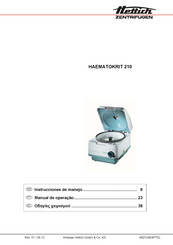 Hettich HAEMATOKRIT 210 Instrucciones De Manejo