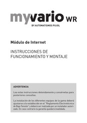 Pujol MYVARIO PMVWR 433 Instrucciones De Funcionamiento