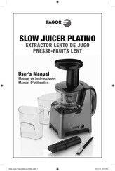 Fagor SLOW JUICER PLATINO Manual De Instrucciones