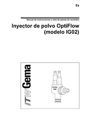 ITW Gema OptiFlow IG02 Manual De Instrucciones Y Lista De Piezas De Recambio