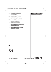 EINHELL BT-PG 2000/3 Manual De Instrucciones