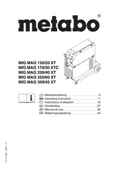 Metabo MIG MAG 150/20 XT Manual De Uso