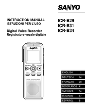 Sanyo ICR-B31 Manual De Instrucciones