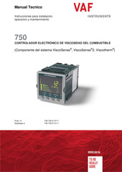 VAF instruments 750 Instrucciones Para Instalación, Operación Y Mantenimiento