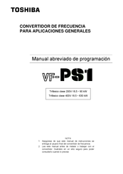 Toshiba VF-PS1 Manual Abreviado De Programación