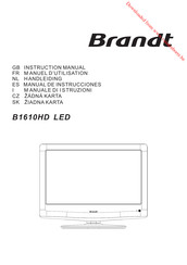 Brandt B1610HD LED Manual De Instrucciones