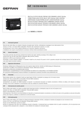 Gefran GZ 10 Manual De Instrucciones