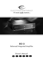 ELECTROCOMPANIET ECI 3 Manual De Instrucciones