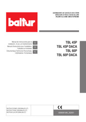 baltur TBL 60P Manual De Instrucciones Para La Instalación, El Uso Y El Mantenimiento