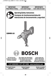 Bosch GBM9-16 Instrucciones De Funcionamiento Y Seguridad