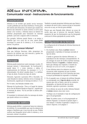 Honeywell INFORMA ADE Gen4 Instrucciones De Funcionamiento