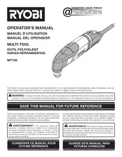 Ryobi MT100 Manual Del Operador