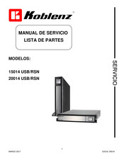 Koblenz 20014 USB/RSN Manual De Servicio Lista De Partes