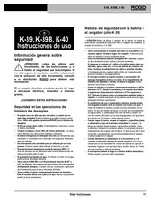 RIDGID K-40 Manual De Usuario