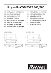 RAVAK COMFORT 600 Instrucciones De Montaje