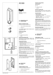 Bpt XC/300 Manual De Instrucciones