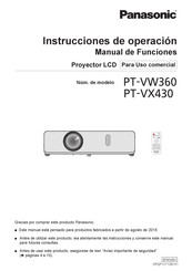 Panasonic PT-VX430 Instrucciones De Operación