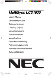 NEC MultiSync LCD1830 Manual Del Usuario